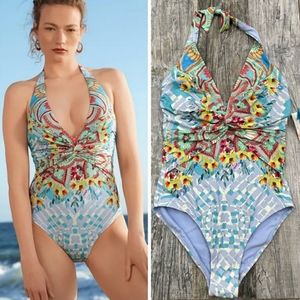 Johnny Was Elena Twist One Piece Swimsuit Large nwt